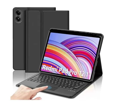 typecase Keyboard Case for Redmi Pad Pro & Pro 5G (12.1 inch) with TRACKPAD,Slim Lightweight Stand Cover,Magnetically Detachable Wireless Bluetooth Keyboard for Redmi Pad Pro & Pro 5G-12.1 Inch ONLY