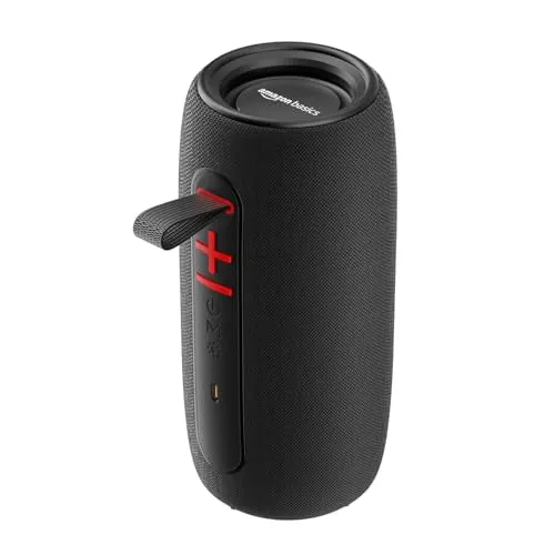 Amazon Basics Bluetooth 20W Speaker, with TWS Function, Powerful Bass, BT 5.3, MicroSD Card Slot, RGB Lights, AUX Input, USB Support, and in-Built Noise Cancelling Mic (Black)