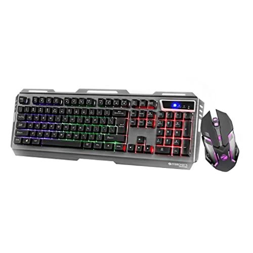ZEBRONICS Transformer USB Gaming Keyboard & Mouse Combo,Braided Cable,Durable Al Body,Multimedia Keys & Gaming Mouse with 6 Buttons,Multi-Color LED Lights,High-Resolution Sensor with 3200 DPI