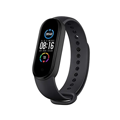 MI Smart Band 5 - India's No. 1 Fitness Band, 1.1" (2.8 cm) AMOLED Color Display, 2 Weeks Battery Life, Personal Activity Intelligence (PAI), 11 Sports Mode, Heart Rate, Women's Health Tracking (Black)