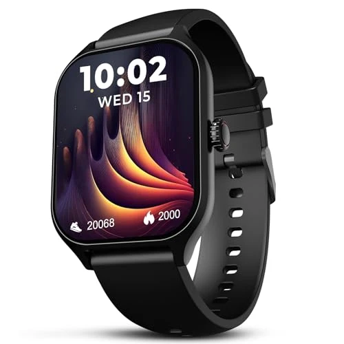 beatXP Marv Raze 1.96" HD Display, Advanced Bluetooth Calling Smart Watch, Smart AI Voice Assistant, 60 Hz Refresh Rate, Health, SpO2 & Stress Monitoring, Fast Charging (Black)