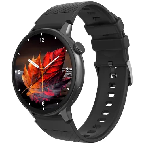 beatXP Evoke Neo 1.43” Super AMOLED Display Bluetooth Calling Smart Watch, 466 * 466px, 800 Nits, 60Hz Refresh Rate, 100+ Sports Modes, 24/7 Health Tracking, AI Voice Assistant, IP67