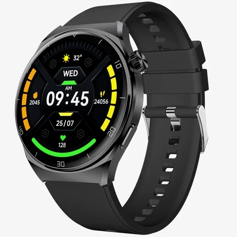beatXP Vega X 1.43" (3.6 cm) Super AMOLED Display, One-Tap Bluetooth Calling Smart Watch, Metal Body, Rotary Crown, 466 * 466px, 500 Nits Brightness (Electric Black)