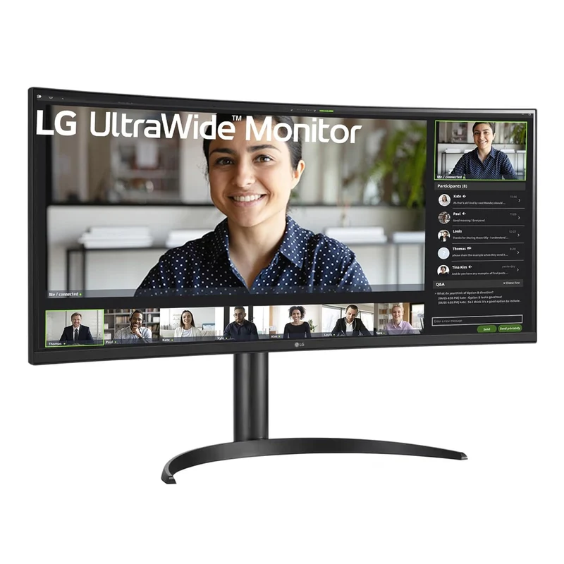 LG 34" (86.36 cm) 21:9 Curved UltraWide™ Monitor QHD (3440 x 1440), IPS, HDR 10, sRGB 99%, Speaker (7W x 2), Height Adjustment, HDMI, DP, USB-C with 90W PD, LAN (RJ45) Port, HP Out, 34WQ75C (Black)