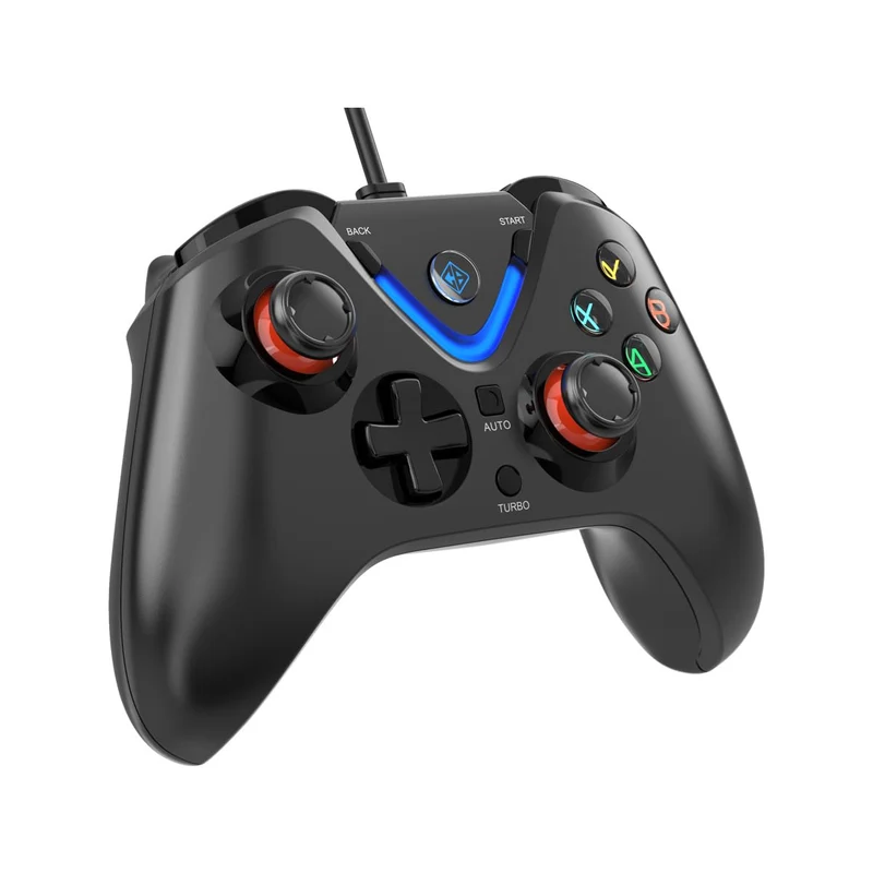 Cosmic Byte ARES Wired Controller for PC, Magnetic Triggers, Accurate Joysticks, Dual Vibration, Backit LED Buttons (Black)