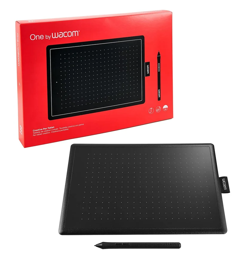 Wacom One by CTL-672/K0-CX Medium 8.5-inch x 5.3-inch Graphic Tablet (Red and Black)