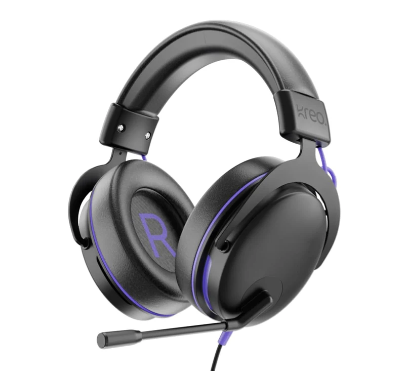 Kreo Beluga V2 Wired Gaming Headphone with Flip to Mute Mic, 50mm Oraphene Drivers, 3.5mm Jack, Memory Foam Earpads, Lightweight Aluminum Build and Compatible with PC, PlayStation, Mobile