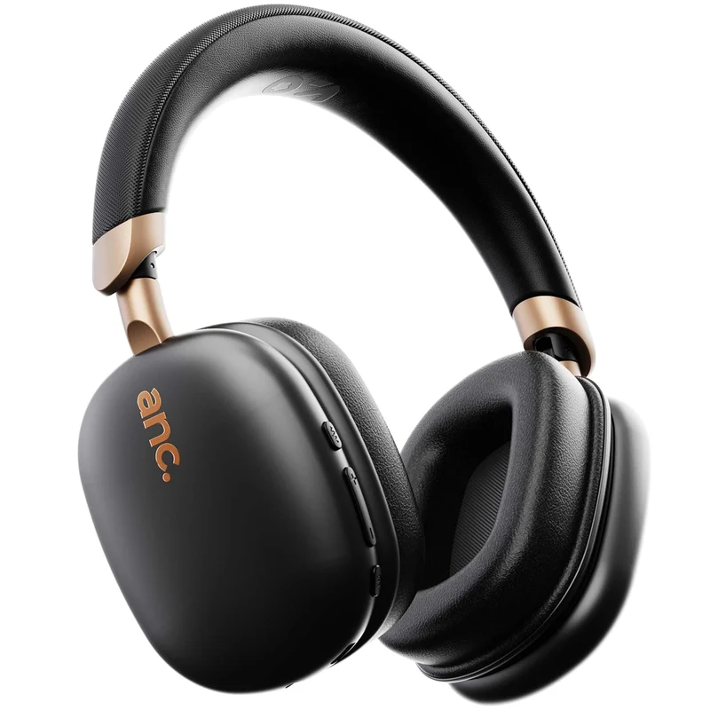 GOBOULT Newly Launched Fluid X Pro ANC Headphones BT Wireless 70H Playtime, 40mm Bass Driver, Active Noise Cancellation, Type-C Fast Charging, ANC Headphones Wireless (Raven Black)