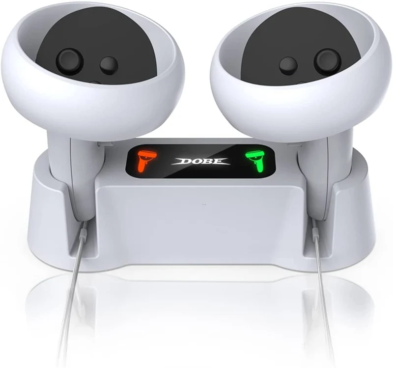 New World Charging Dock for Meta quest Oculus Quest 2 Controllers,VR Charger Station Fast Charging Kit for Meta Oculus Quest 2 Controllers with 2 Rechargeable Batteries