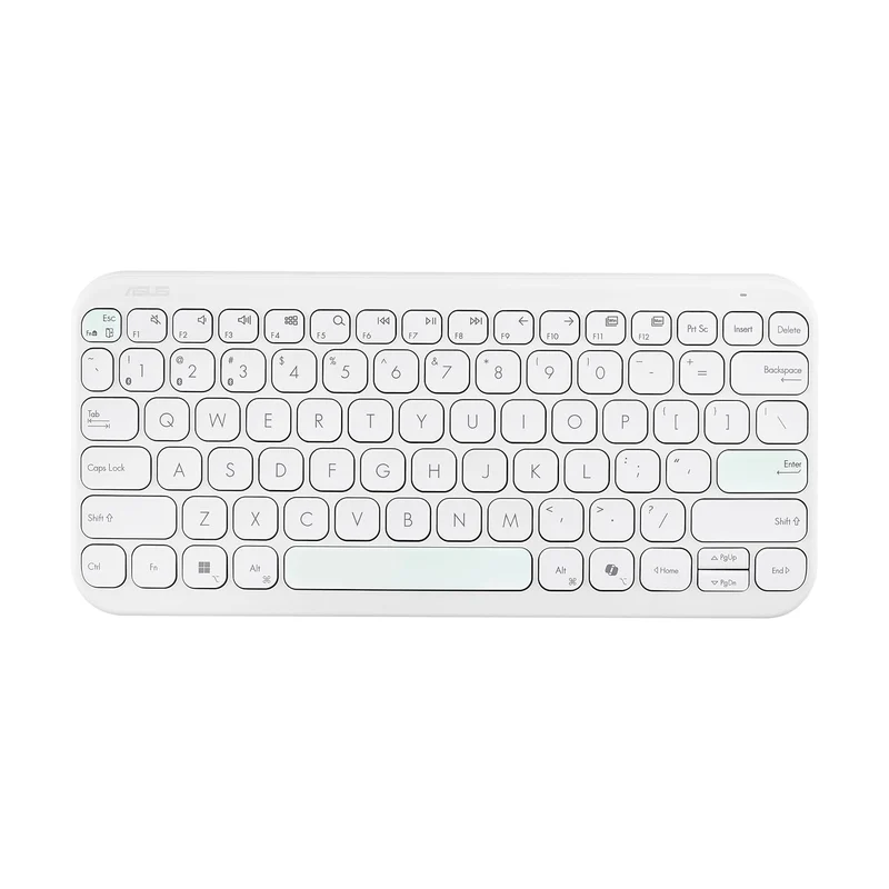 ASUS Marshmallow Kw100 Keyboard, Supports Up to 3 Devices, 1.6Mm Key Travel, Scissor Keys, Compact & Lightweight Keyboard, Bluetooth