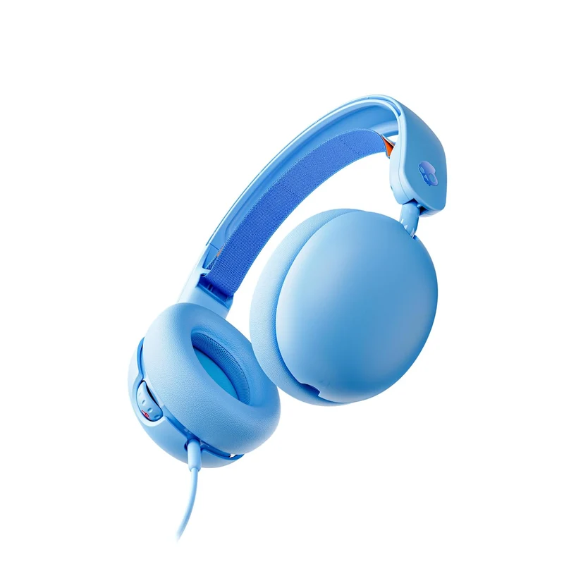 Skullcandy Grom Over-Ear Wired Headphones for Kids, Volume-Limiting, Share Audio Port, Microphone, Work with Bluetooth Devices and Computers