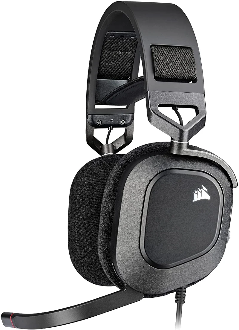 Corsair HS80 RGB Wireless Premium Gaming Headset with Dolby Atmos Audio (Low-Latency, Omni-Directional Microphone, 60ft Range, Up to 20 Hours Battery Life, PS5/PS4 Wireless Compatibility) Carbon