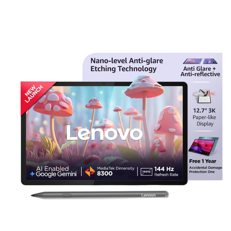 Lenovo Idea Tab Pro Smartchoice Matte Edition with Paper-Like 12.7" 3K Display & Pen Plus|144Hz Refresh|12GB RAM, 256GB ROM|AI-Enabled|MediaTek Dimensity 8300|4 JBL Speakers |45W Charger|1Year ADP Free