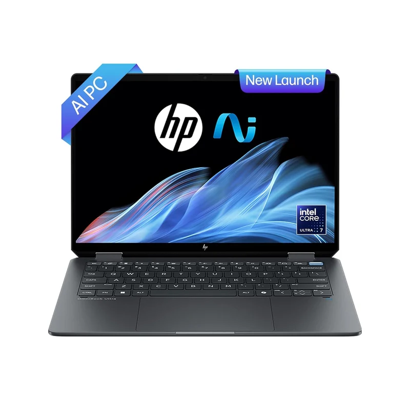 HP OmniBook Ultra Flip Next Gen AI PC Ultra 7 (32GB RAM/1TB SSD/2.8K OLED 16:10 90% STBR Touchscreen 500 nits/Windows 11/9MP Camera/Poly Studio/Backlit KB/MSO/14” (35.6cm)/Gray/1.34kg) fh0029TU Laptop (BRAND NEW/SEALED)