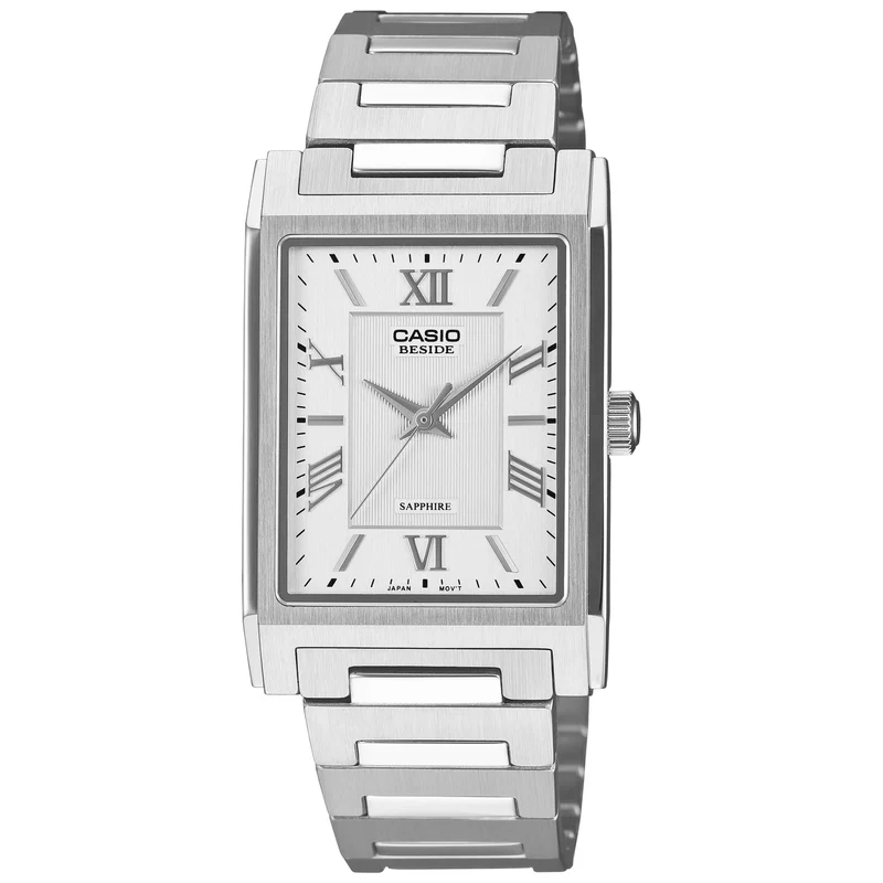 Montre Casio Beside BMS-105D-7A Rectangulaire Chiffres Romains Blanc