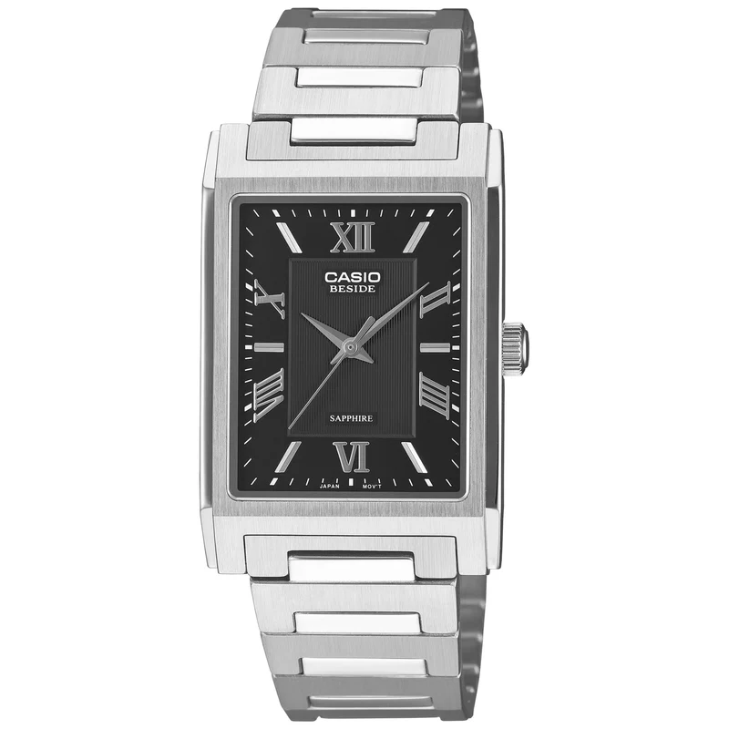 Montre Casio Beside BMS-105D-1A Rectangulaire Chiffres Romains Noir