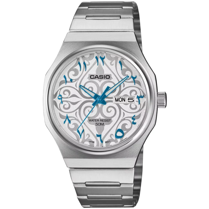 Montre Casio Arabic Dial MTP-E735AR-7A Gris Bleu Homme Quartz