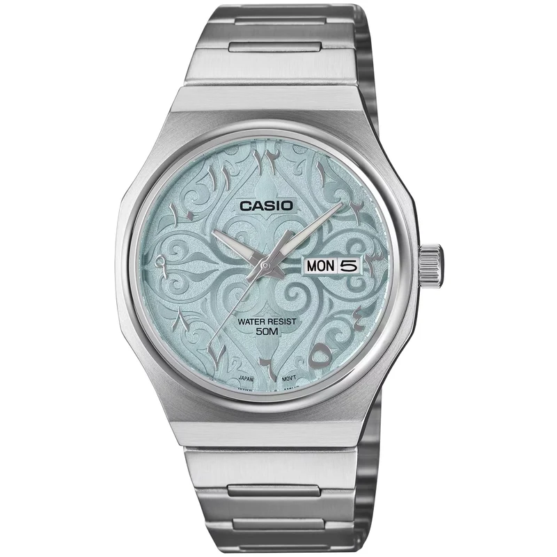 Montre Casio Arabic Dial MTP-E735AR-2A1 Bleu Clair Homme Quartz