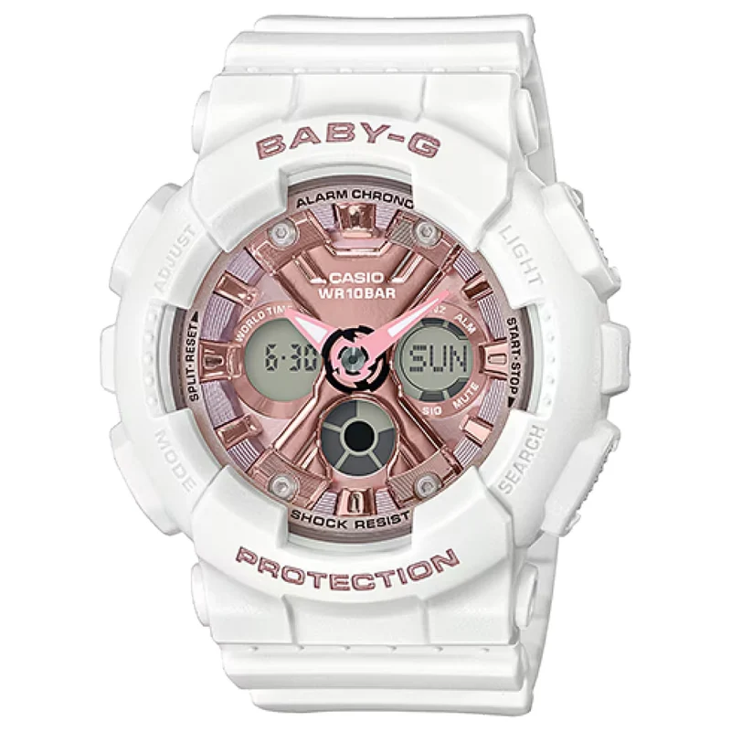 Montre Casio Baby-G BA-130-7A1 Femme Blanc Or Rose