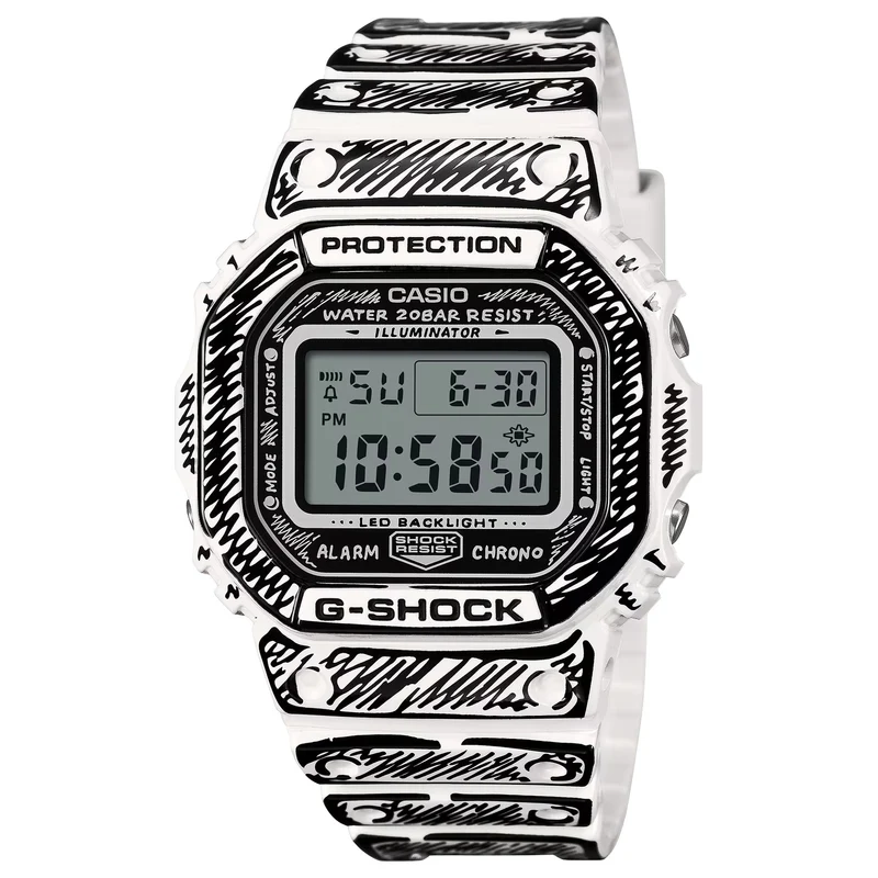 Montre Casio G-Shock DW-5600JV-7 Homme Blanc Noir Joshua Vides