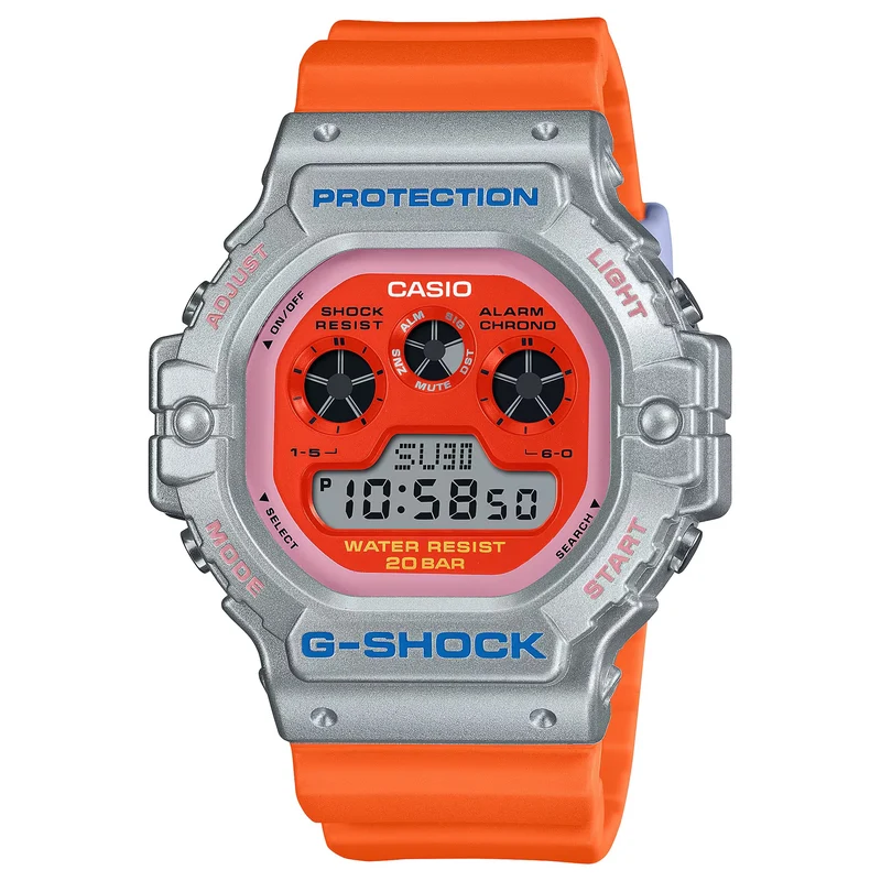 Montre Casio G-Shock DW-5900EU-8A4 Homme Gris Orange