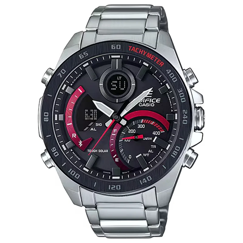 Montre Casio Edifice ECB-900DB-1A Homme Argenté Noir Rouge