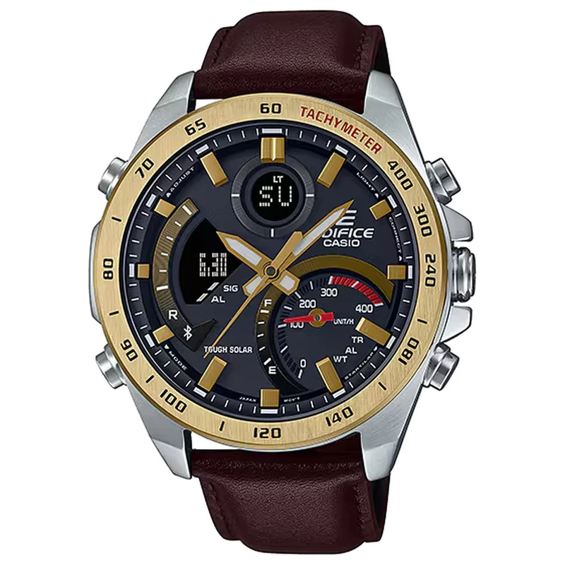 Montre Casio Edifice ECB-900GL-1A Homme Argenté Cuir Marron