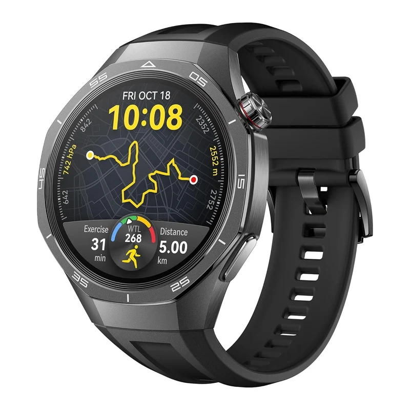 Huawei Watch GT5 Pro 46 mm Smartwatch, Sharp-Edged Design, Upto 14 Days Battery Life, Pro-Level Sports Watch, Health Tracking, iOS & Android Compatible, (Black)