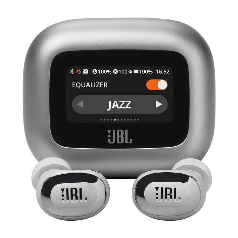 JBL New Launch Live Buds 3 TWS,Hi-Res Audio True ANC Earbuds,Smart Case with Touch Display,40H Playtime,Wireless Charging, 6 Mic,Multipoint Connection,IP55 Proof, Headphones App,Personi-Fi 3.0 (Black)