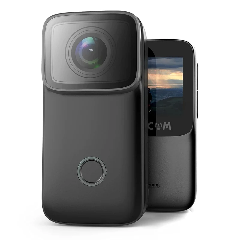SJCAM C200 Action Camera 4K 24FPS Optical 16MP | Magnetic Body & Hands Free | 6-Axis Gyro Stabilizer | WiFi 2.4 GHZ | Insta Go | Webcam | Video Recording | Mini Vlogging Cam (Black)