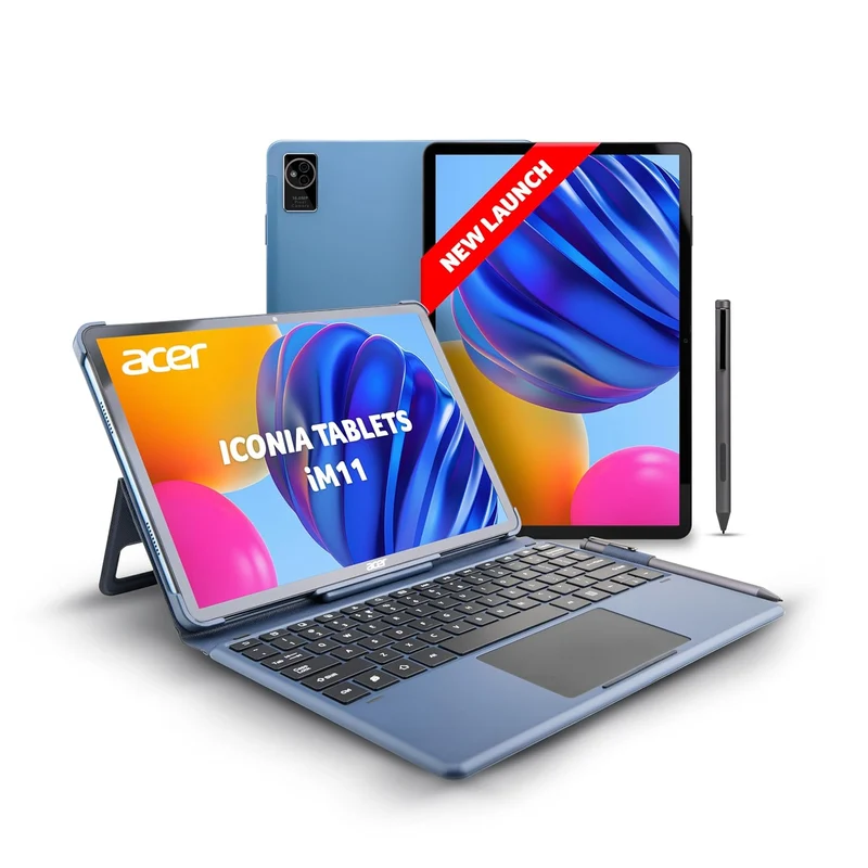 Acer Iconia 5G Tablet with Stylus Pen| 11.45”90Hz IPS Display, MediaTek 8791T Processor, 6GB RAM + 128GB Storage, 16MP Rear+8MP Front Camera,Wi-Fi + 5G Volte, Android 15,BT 5.2, Slim Metal Body,Blue