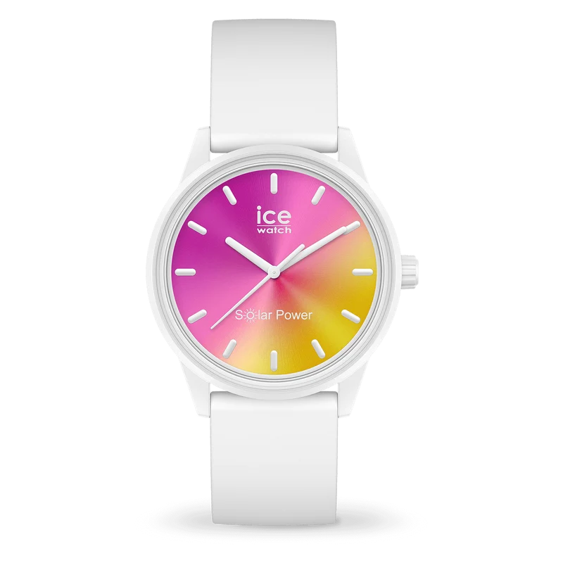 Ice Watch - Montre Blanche Dégradé Rose Solar Power