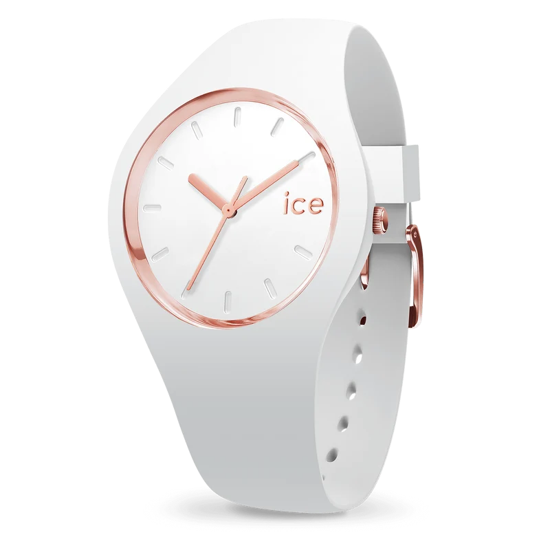 Ice Watch - Montre Silicone Blanc Rose Dorée Médium