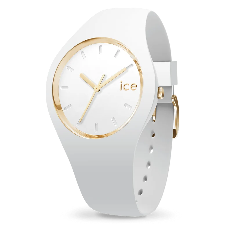 Ice Watch - Montre Silicone Blanche et Dorée Small