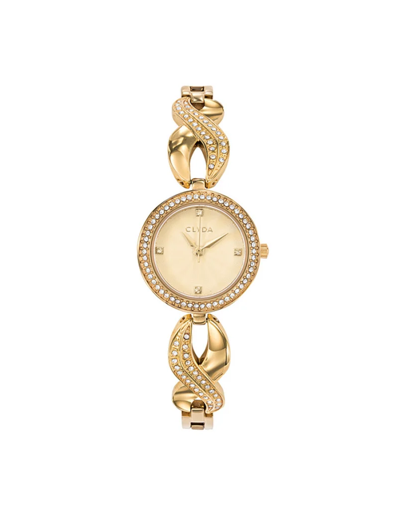 Clyda - Montre Jéna Dorée & Strass