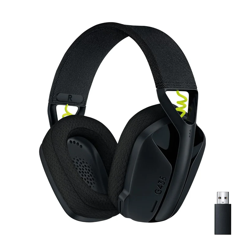 Logitech G435 Light Speed and Lightweight Gaming Bluetooth Wireless Over Ear Headphones with Mic, 18H Battery, Compatible for Dolby Atmos, Pc, Ps4, Ps5, Mobile