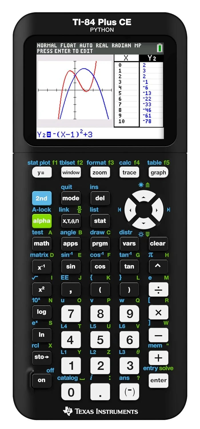 Texas Instruments TI-84 Plus CE Graphing Calculator, Black