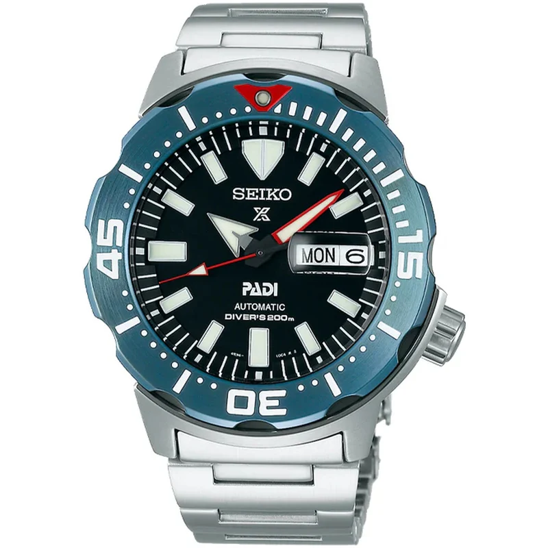 Montre Seiko Prospex PADI Automatique Homme SRPE27J1 Monster Noir Bleu