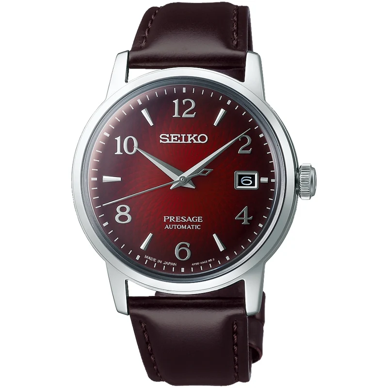 Montre Seiko Presage Cocktail Automatique Homme SRPE41J1 Rouge Negroni