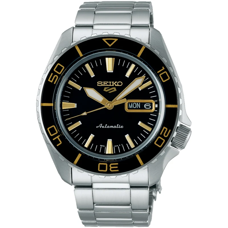 Montre Seiko 5 Sports Homme Automatique SRPK99K1 Noir Doré