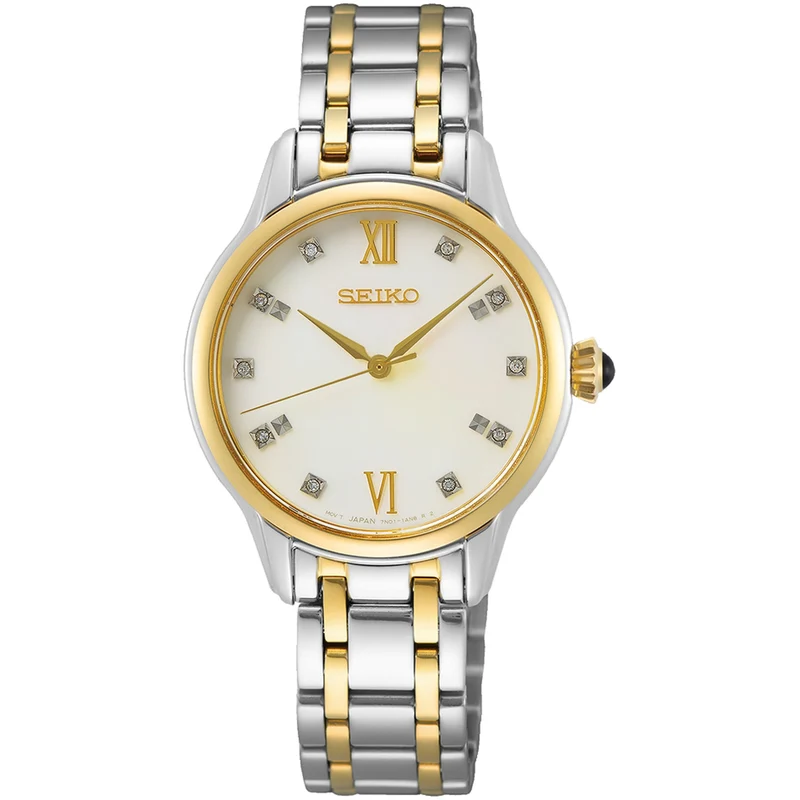 Montre Seiko Quartz Femme SRZ540P1 Chiffres Romains Diamants
