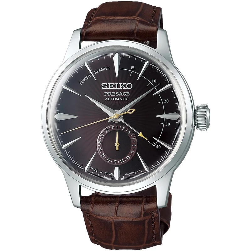 Montre Seiko Presage Cocktail Automatique Homme SSA393J1 Petite seconde Marron Black Cat Martini