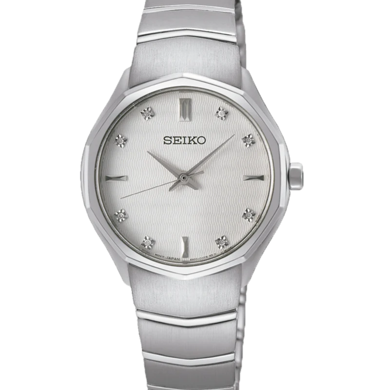 Reloj Seiko SUR615P1 Ladies Cuarzo 8 Diamantes esfera blanca B2