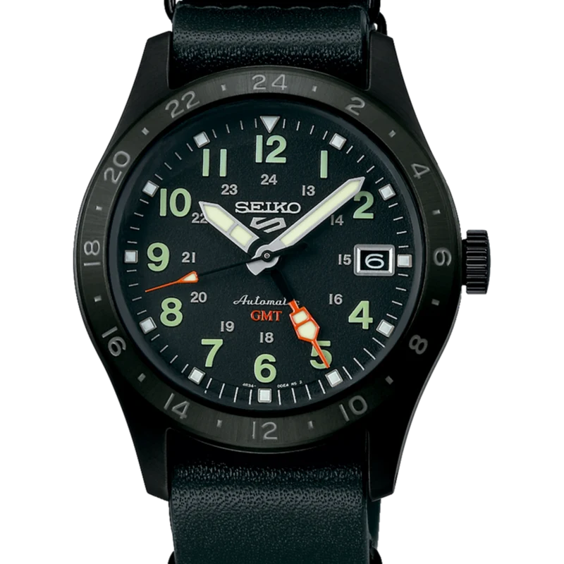 Reloj Seiko SSK025K1 5 Sports Field estilo urbano GMT negro b2