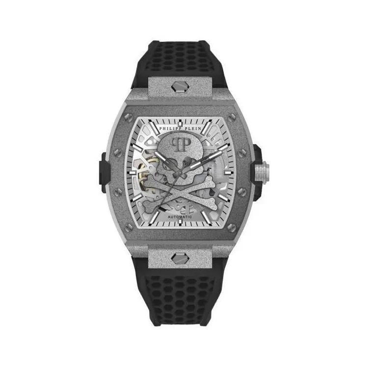 Reloj de hombre The skeleton frosted PWJFA0925 B2 automático de silicona y correa negra