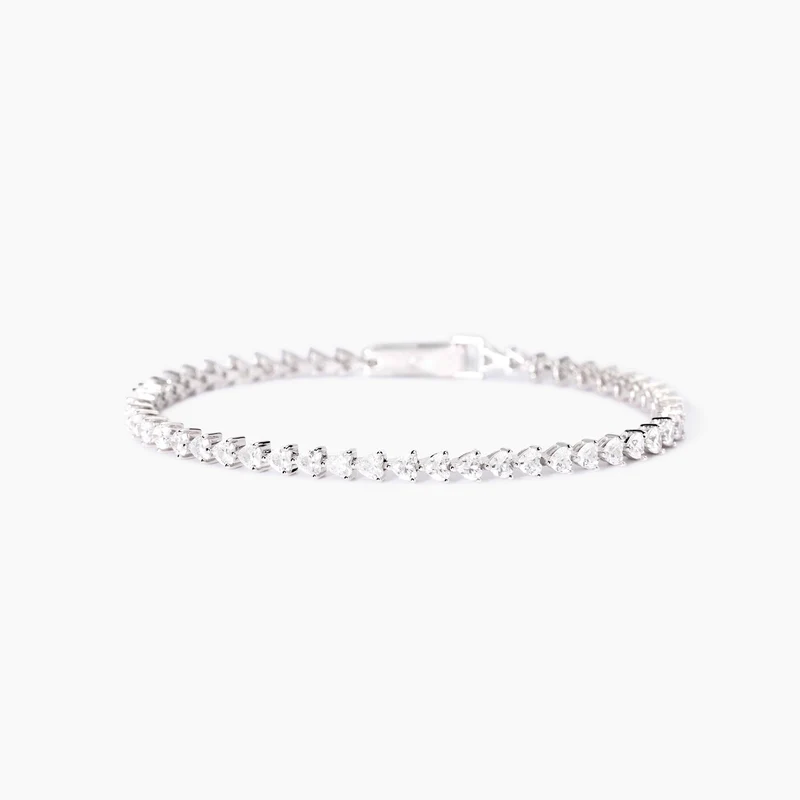 Pulsera Mabina de tenis con circonitas en forma de corazón "No será una aventura" 533948