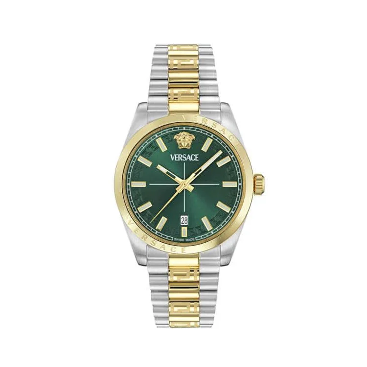 Versace Reloj de pulsera de acero inoxidable bicolor Swiss Millenyium para hombre de 40 mm VE0G00425