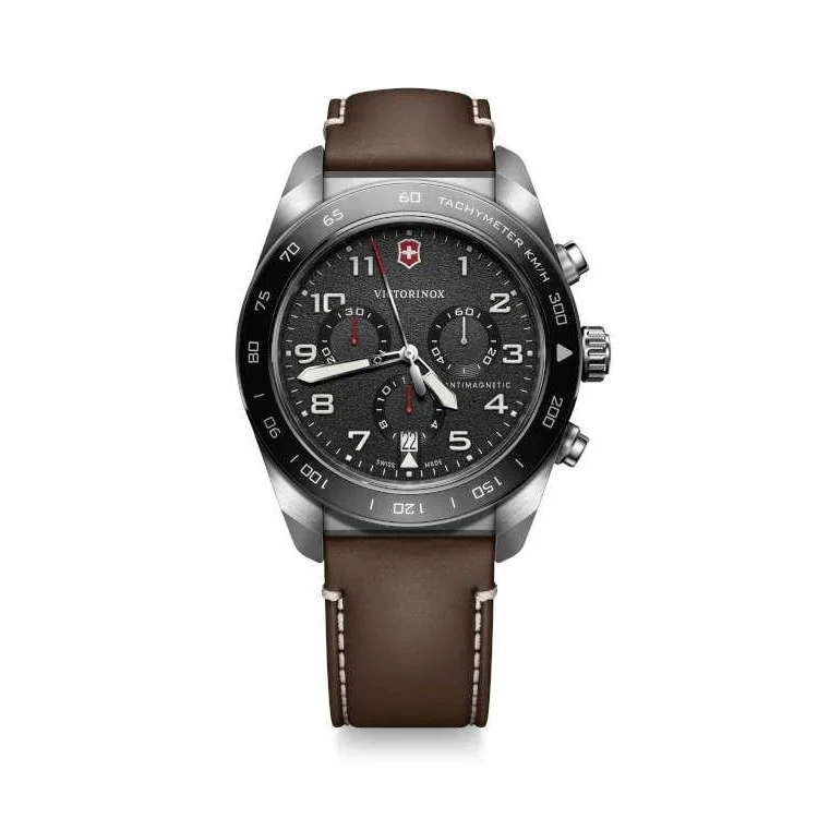 Reloj de hombre Swiss army V242046 de piel y correa marrón