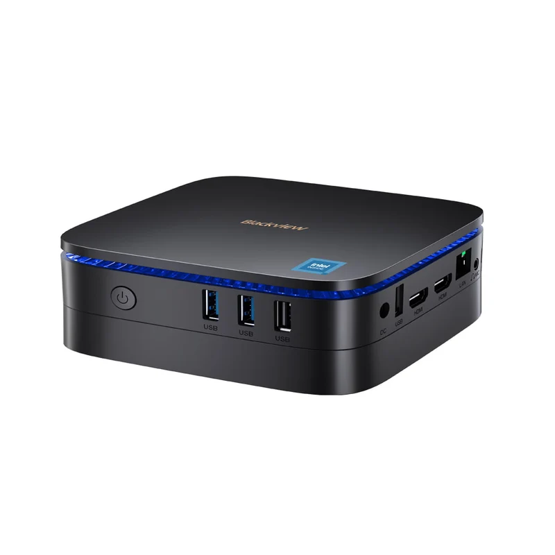 Blackview MP60 - Mini PC 0.852L, Intel® Processor N-series，512G/1TB SSD, Windows 11 Pro, Affichage UHD 4K à double écran, 2 ports HDMI