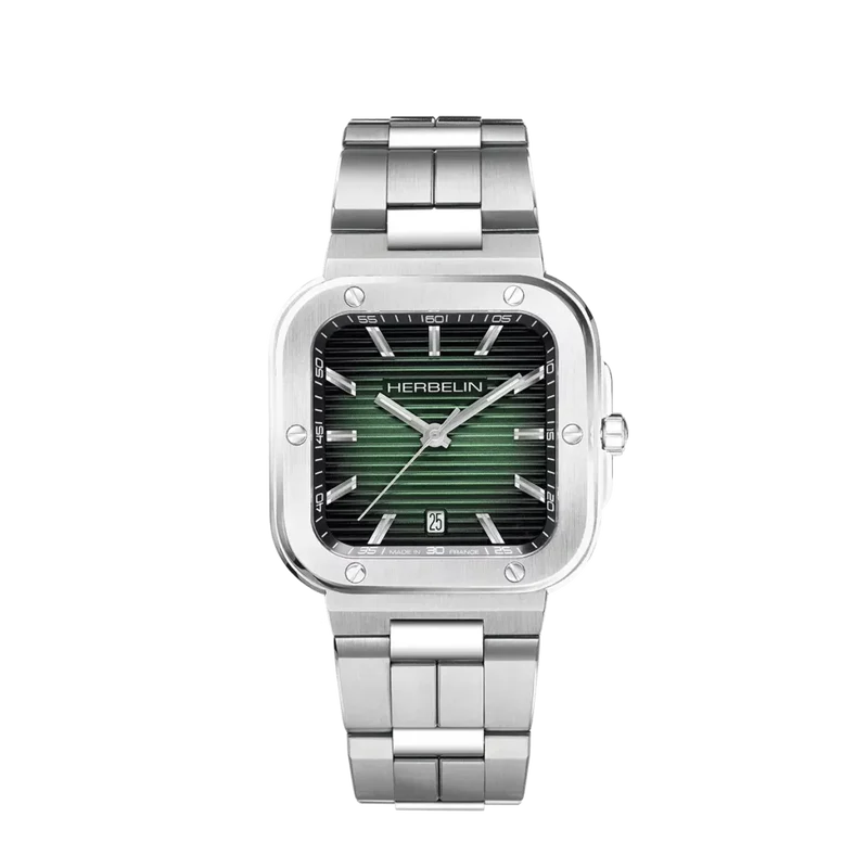 Michel Herbelin - Montre Cap Camarat carrée fond vert 1224B16